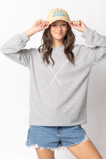 Load image into Gallery viewer, Long Sleeve Ribbed Pullover-Grey
