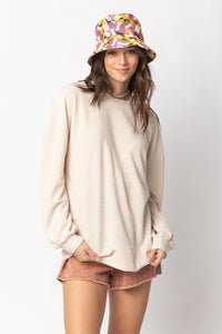 Long Sleeve Ribbed Pullover- Cream