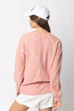 Load image into Gallery viewer, Long Sleeve Ribbed Pullover-Mauve
