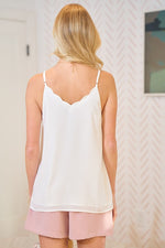 Load image into Gallery viewer, Scalloped Cami-White
