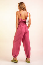 Load image into Gallery viewer, Gathered Waist Jumpsuit- Mauve
