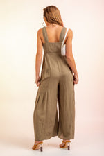 Load image into Gallery viewer, Sleeveless Woven Jumpsuit- Olive
