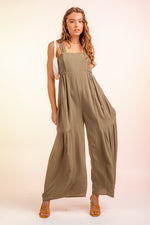 Load image into Gallery viewer, Sleeveless Woven Jumpsuit- Olive
