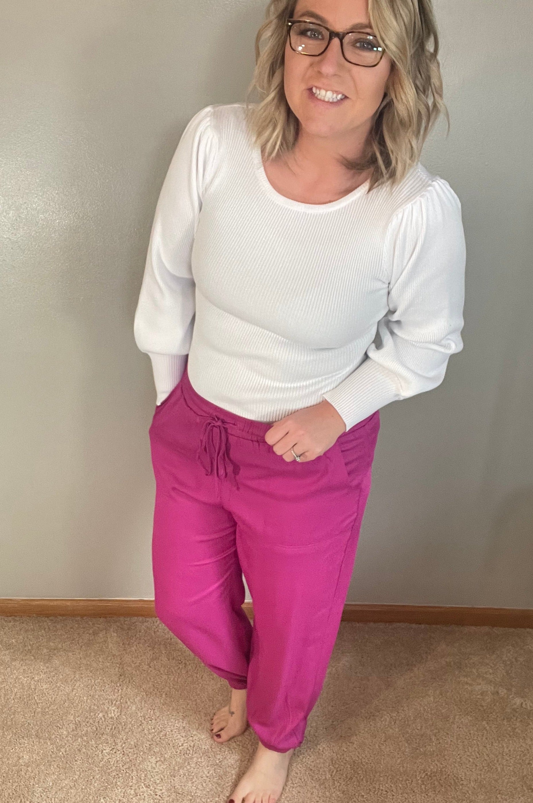 Work approved Joggers- Fuchsia – American Honey Boutique & Gift