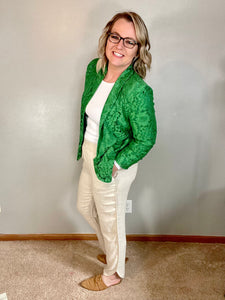 The Lace Blazer- Kelly Green