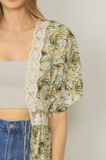 Load image into Gallery viewer, Leaf &amp; Lace Kimono
